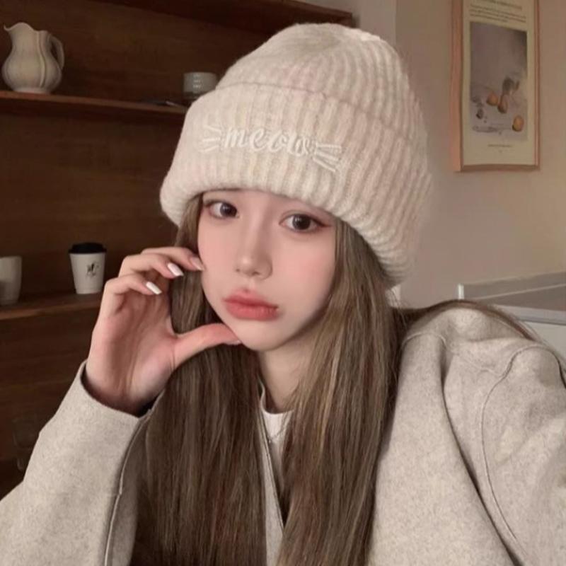 Autumn And Winter Pile Hat Fashion Wool Knitted Hat Loose Large Head Circumference Show Face Small Versatile Casual Cold Hat