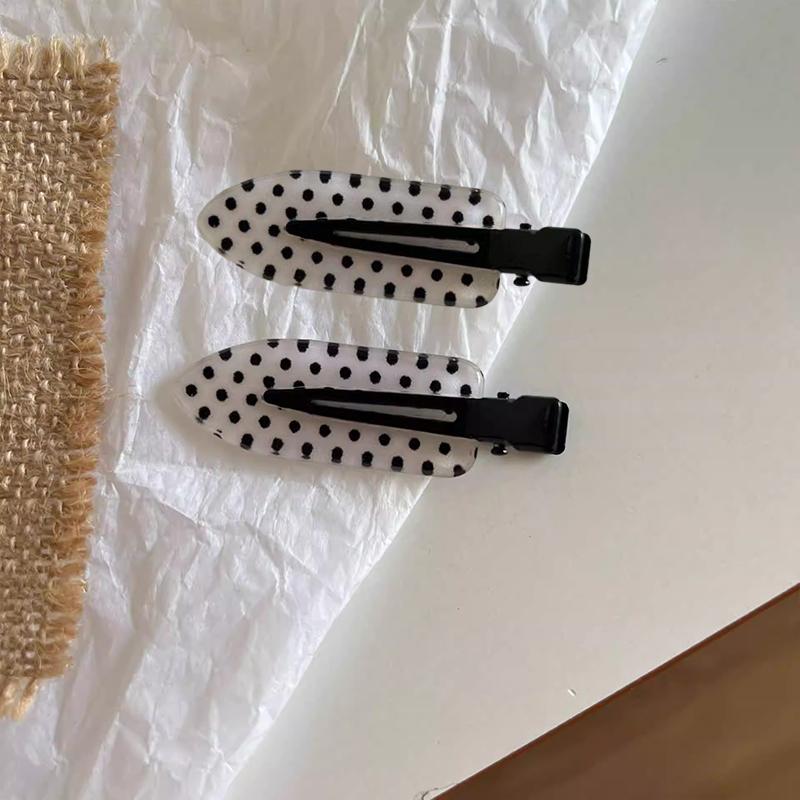 1/ 4pcs Korean Sweet Polka Dot Hair Clips Retro Fahion Hairpins for Women Girls Cute Headdress Outfits Hair Styling Accessories