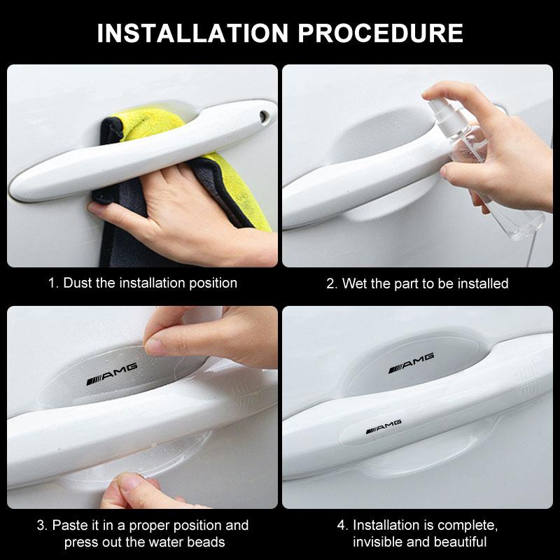 8Pcs Transparent Car Door Handle Bowl Anti Scratch Protective Sticker For Mercedes Benz AMG GLE GLS GLC CLA GLB ML C500 C200 C300 W204 W206 W205 W203