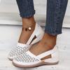 Fashion European and American Women's Shoes Round Toe Wedge Heel Large Flat Bottom Women's Sandals  zapatos de mujer 2024