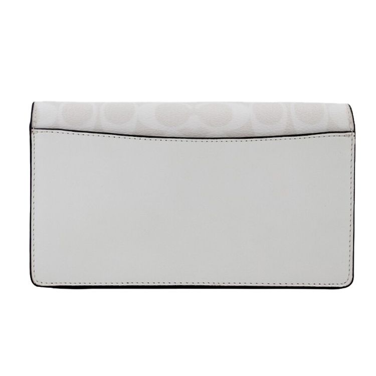 Coach Anna 20 Monogram Flap Canvas And Leather Shoulder Bag Women bags Glacier-White 3036-IMRFF