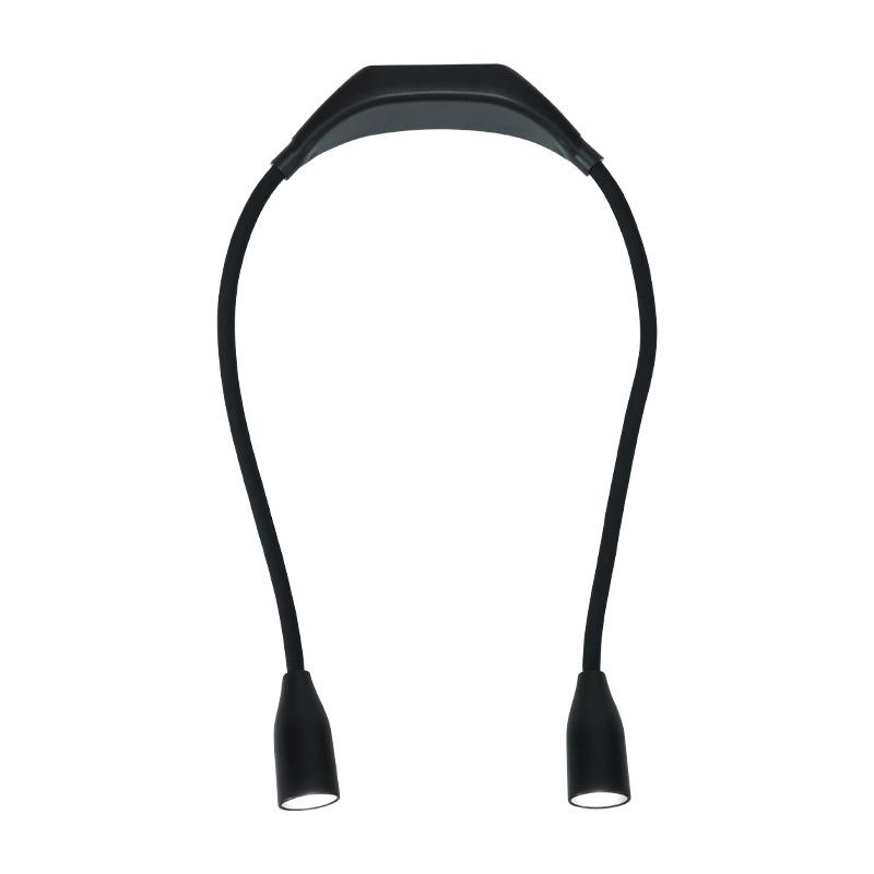 

Книжный свет Гибкий светильник для чтения Регулируемая яркость Светодиодный ночник Свободные руки для чтения Вязания Кемпинга Ремонта чёрный