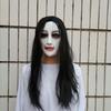 Female Latex Ghost Mask With Long Hair Design For Halloween And House Haunted