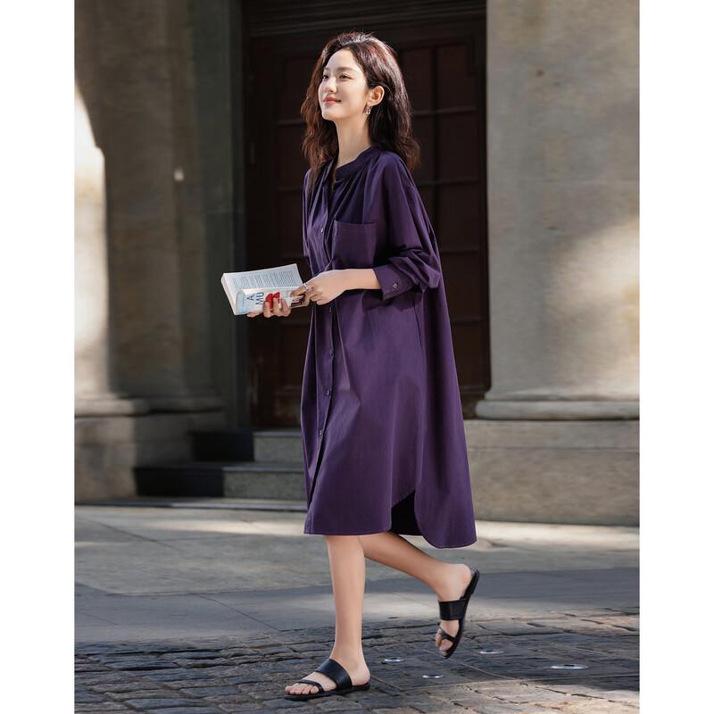 Demana Lavender Lover Spring Japanese Cotton Irregular Ribbon Midi Dress S