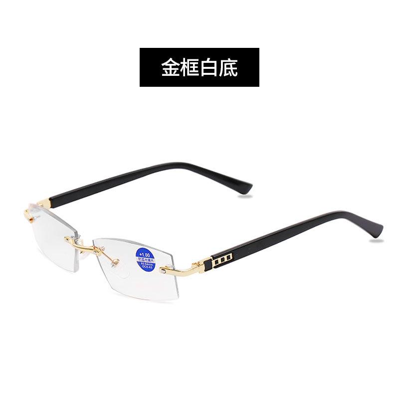 

New anti-blue light reading glasses frameless edge-cut glasses Reading glasses HD elderly glasses Myopia glasses eye protection 4