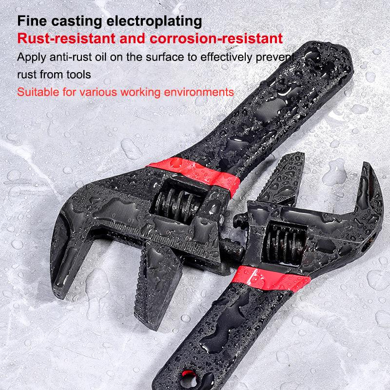 1 Pcs 6/8" Short Handle Adjustable Wrench Oversized Open Bathroom Wrench Mini Small Board Large-Diameter Adjustable Short Handle