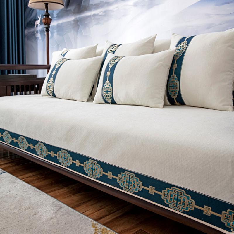 Solid Wood Sofa Cushion for Living Room Chenille Non-slip Couch Cover Corner Sofa Towes Seat Pad Home Protection Covers