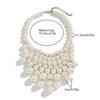 Pearls Beaded Fringe Necklace Adjustable Length Neckchain Multi-layer Clavicle Chain Jewelry for Parties and Daily Wear