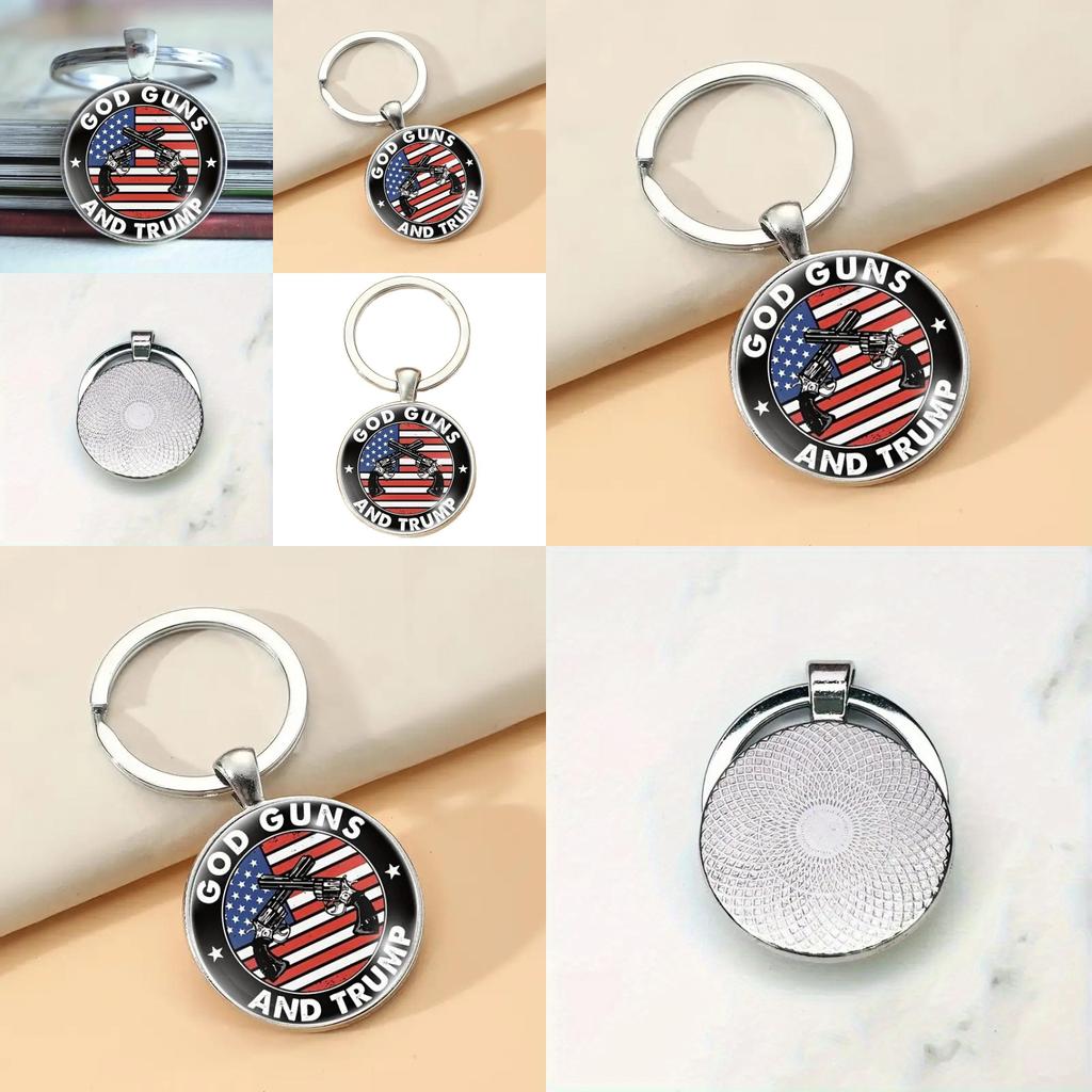Usa Flag Key Holder Zinc Alloy Dual Wheel Design Gift For Colleagues And Kids