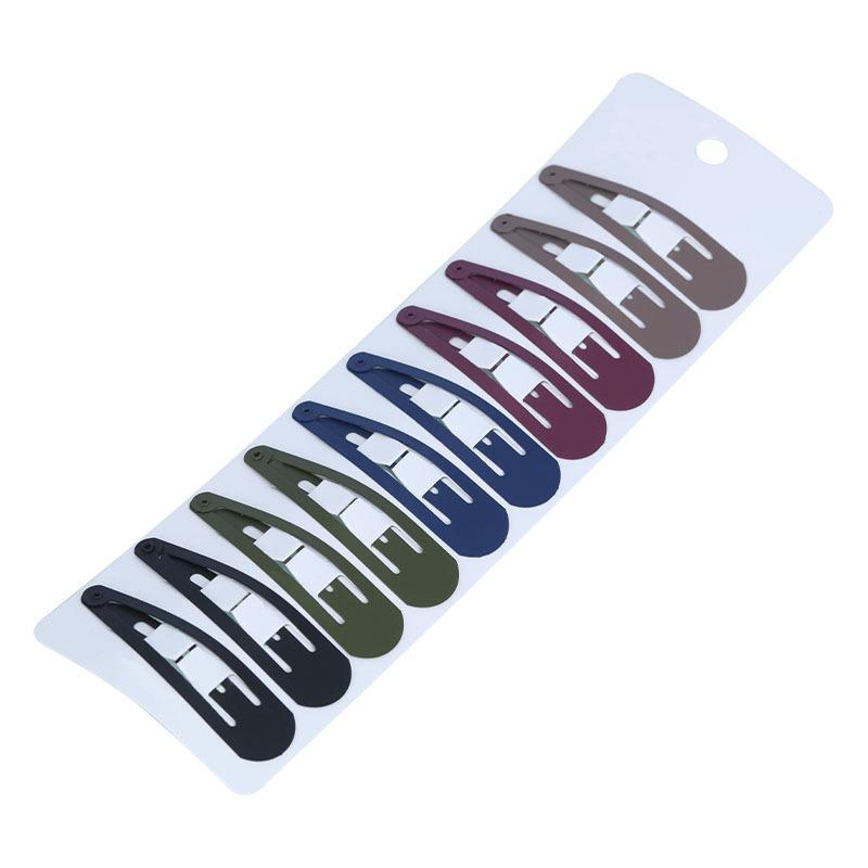 Little Girl Hair AccessoryTeardrop-shaped Loose Hair Bb Clip Adult Colored Metal Straight Clip Matte Side Hair Clip