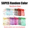 50PCS Gold Silver Stamping Moon Star Drawstring Bag Gift Package Pouche Bag Suitable for Festival Wedding Party Gift Storage ZYF