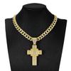 European and American INS Diamond-encrusted Cross Pendant, Fully Diamond-encrusted Hip-hop Alloy Rhinestone Necklace for The Collarbone