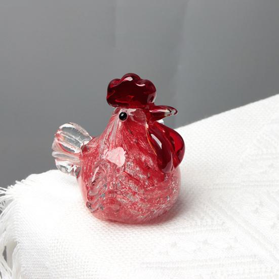 Ручна розписна керамічна фігурка півня Статуетка курки в стилі фермерського будинку Реалістична скульптура тварини Декорація для полиці, столу вдома та в офісі