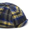 Color Check Octagonal Cap Men Women Autumn Winter Wool Warm Forward Cap British Newsboy Cap Beret