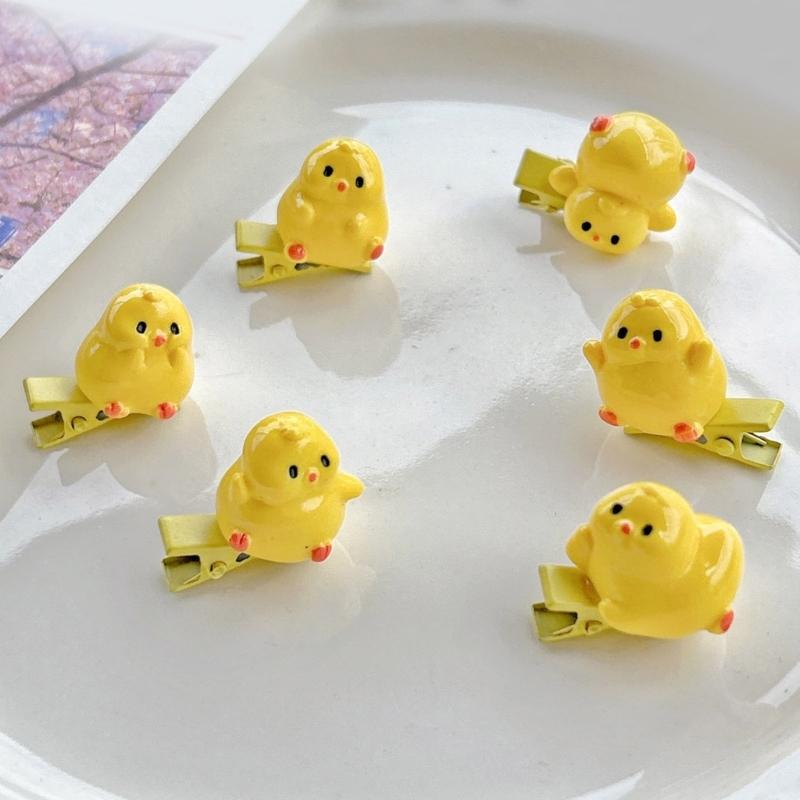 Princess Hair Clip 3D Chicken Hairpin Lovely Chick Hair Catch Barrettes Strong Hold Hairpin for Girls