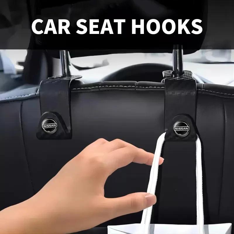 4pcs Car Seat Hooks Headrest Storage Hanger Car Interior Hanging Hook For Nissan X-trail Almera Qashqai Tiida Auto Accessories