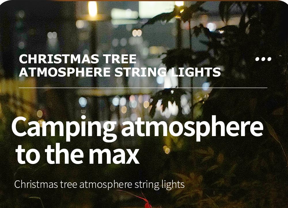 Rechargeable Christmas Tree Silicone Night Light with 10m String Light Storage, Colorful Atmosphere, Perfect for Outdoor Camping