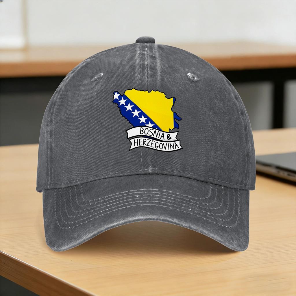Bosnia And Herzegovina Flag Casual Baseball Cap Summer Trucker Hat Hot Sale Gym Snapback Cap Unisex Fitted Retro Baseball Caps