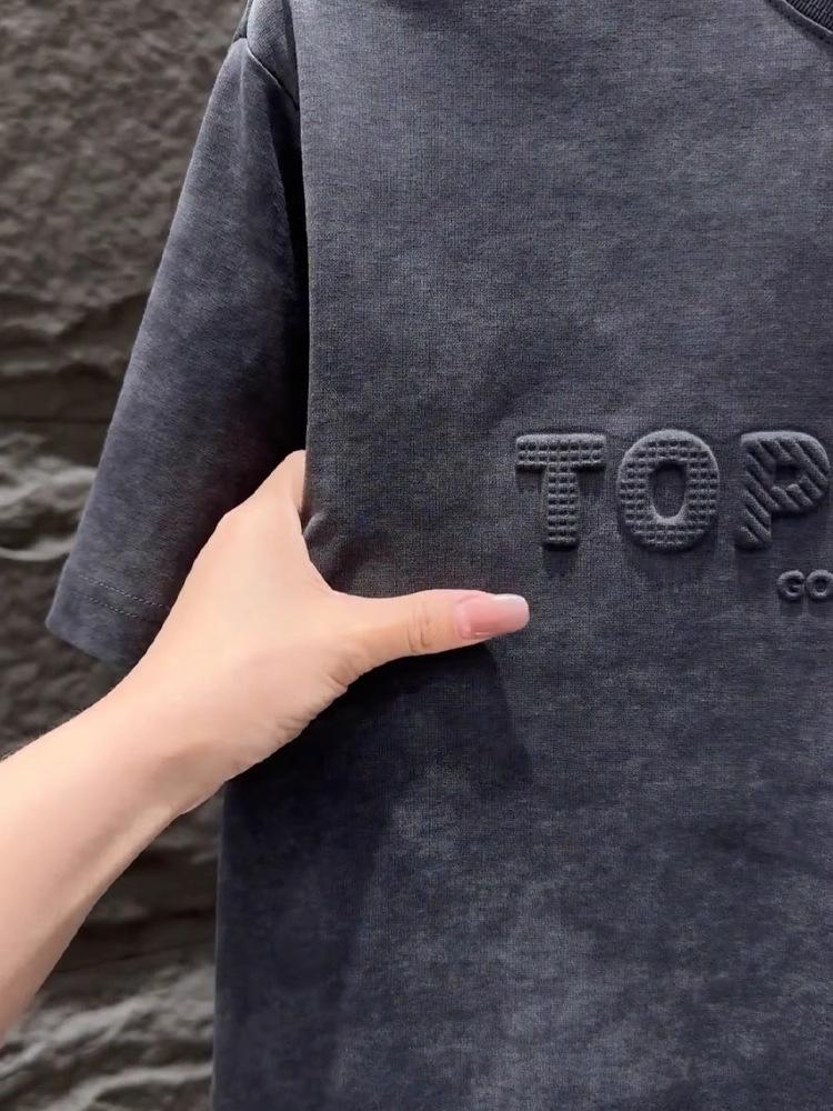 2025 Modă Bărbați Tie-Dye Gât Rotund Mânecă Scurtă Tricou Casual - Stil de Cuplu Versatil și la Modă