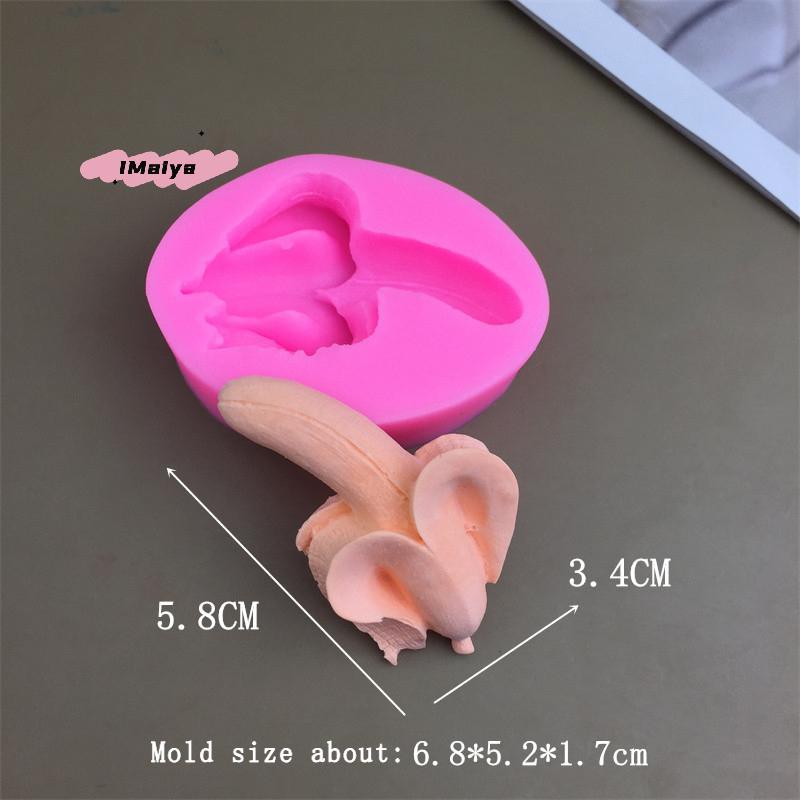 M-1Pc 3D Fruit Banana Silicone Mold Cake Plaster Banana DIY Making Candles Aromatherapy Soap Gypsum Baking Decoration Mold