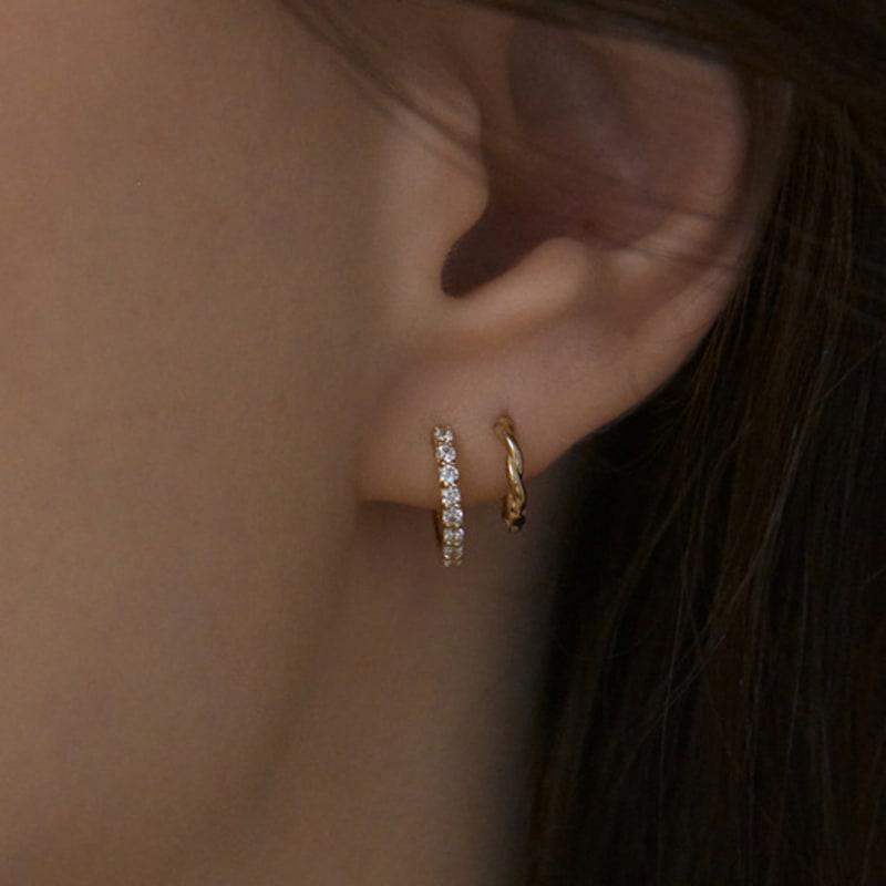 MIAF 14K Note One-Touch Earrings