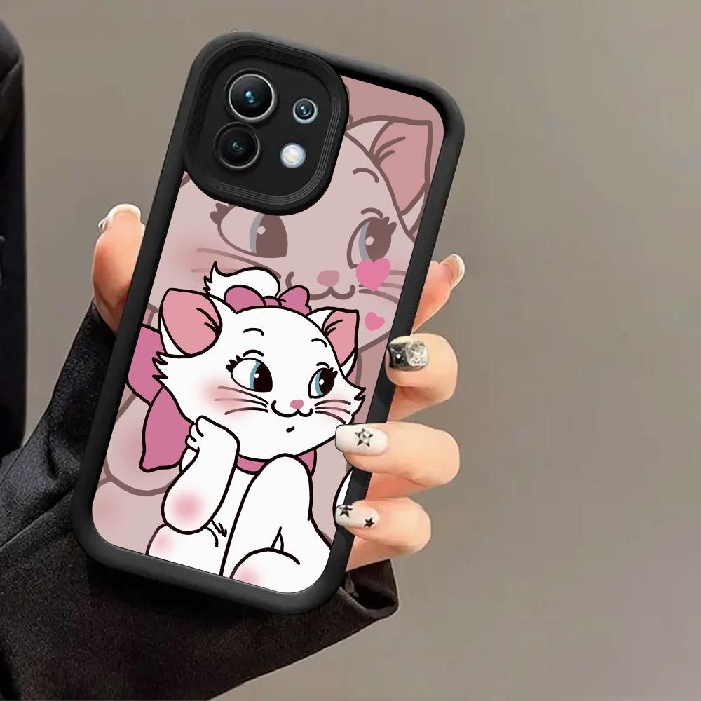 Pink Marie Cute Cat Case for Xiaomi Mi 13T 14 14T 15 15T Pro 17 Ultra Poco M7 M8 F8 F7 X6 X7 X8 Pro Max Shockproof Cover