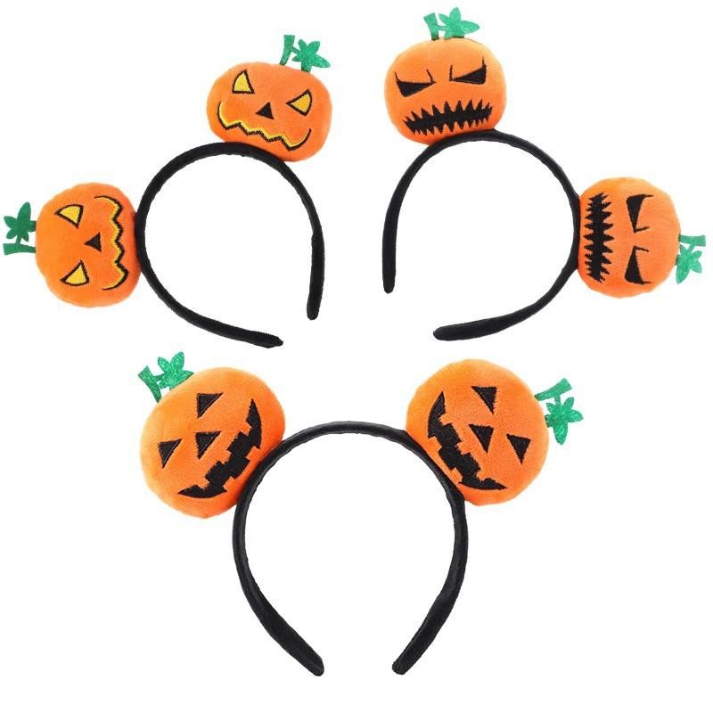 Bandeau Citrouille d'Halloween Accessoire de Costume Festif Mignonne Poupée Cartoon Bandeau pour Cheveux Style Sombre Tendance Personnalité Couvre-chef Unisexe