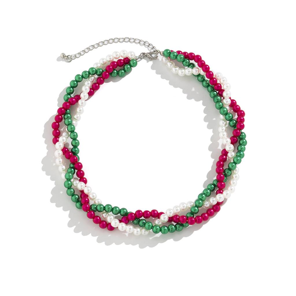Collar de perlas blancas de imitación multicapa, cadena de cuentas, estilo punk, para damas, para bodas, collar corto de clavícula, joyería para banquetes.