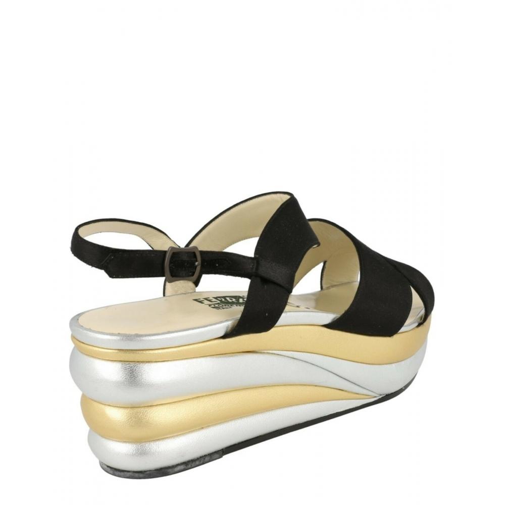 Salvatore Ferragamo Balance Archive Limited Edition 1938 Wedge Sandals Black