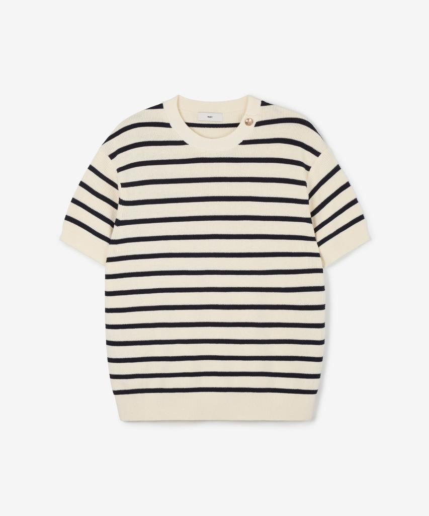 Tienjiti W Striped Button Knit (Ivory) Tnsw6E205I2