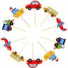 10 buc desene animate mașina Transport Cupcake Topper alimente agrafe copii ziua de naștere petrecere favoruri