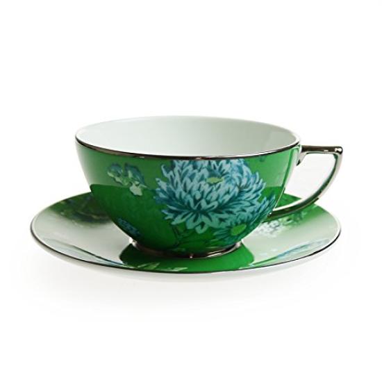 

WEDGWOOD Jasper Conran Chinoiserie чашка с блюдцем для зеленого чая в китайском стиле и [традиционное хобби] [Предмет]