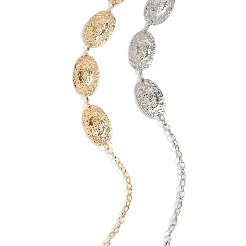 Geometric Sea Shell Design Waist Chain Adjustable Length Chain Belt For Women Teens Dress Pants Fashion Accessories