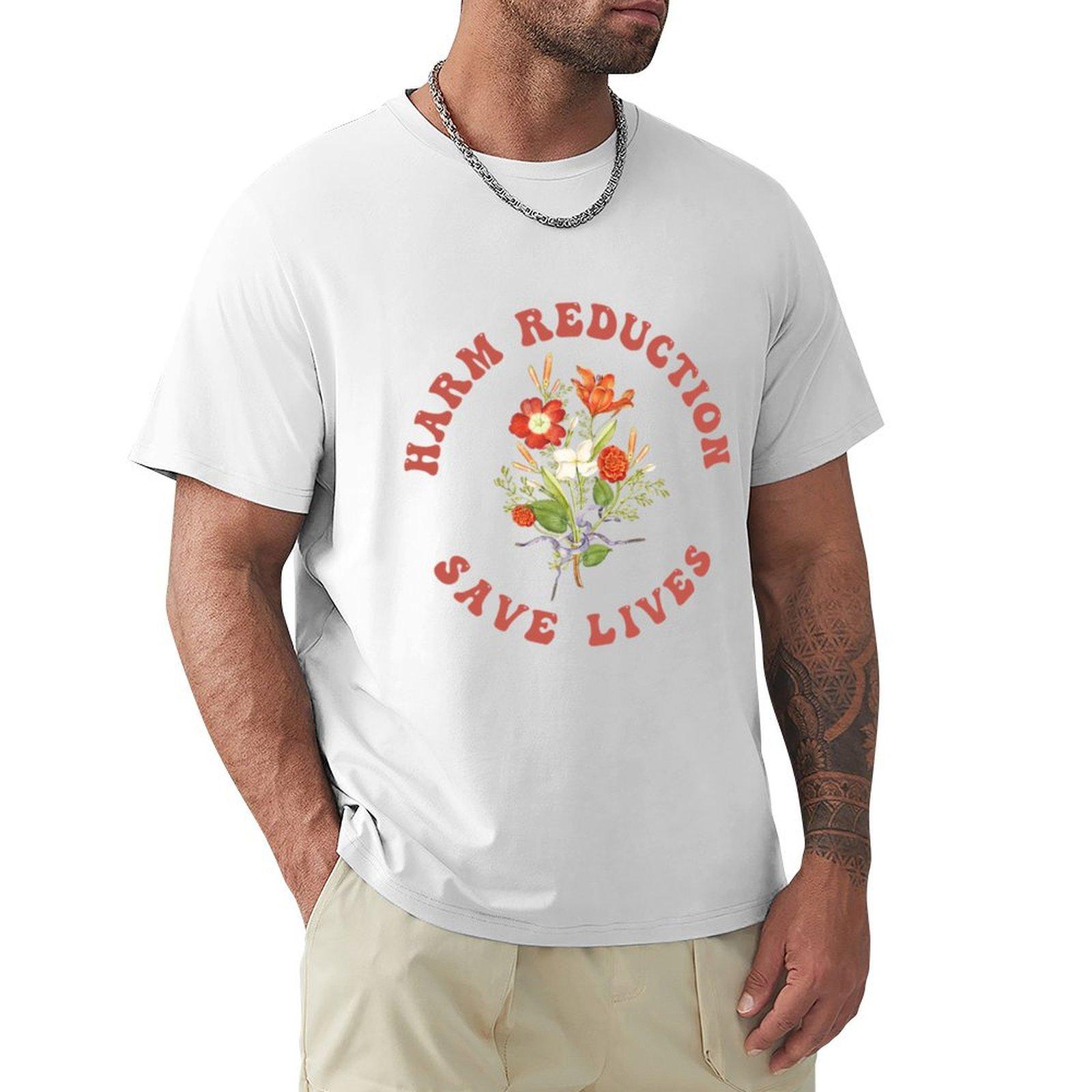 Floral Vibe Harm Reduction Tshirt Simple Graphic Design Tshirt S