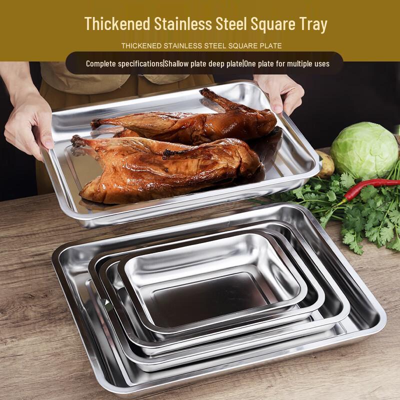 304 Stainless Steel Deep Rectangular Serving Tray