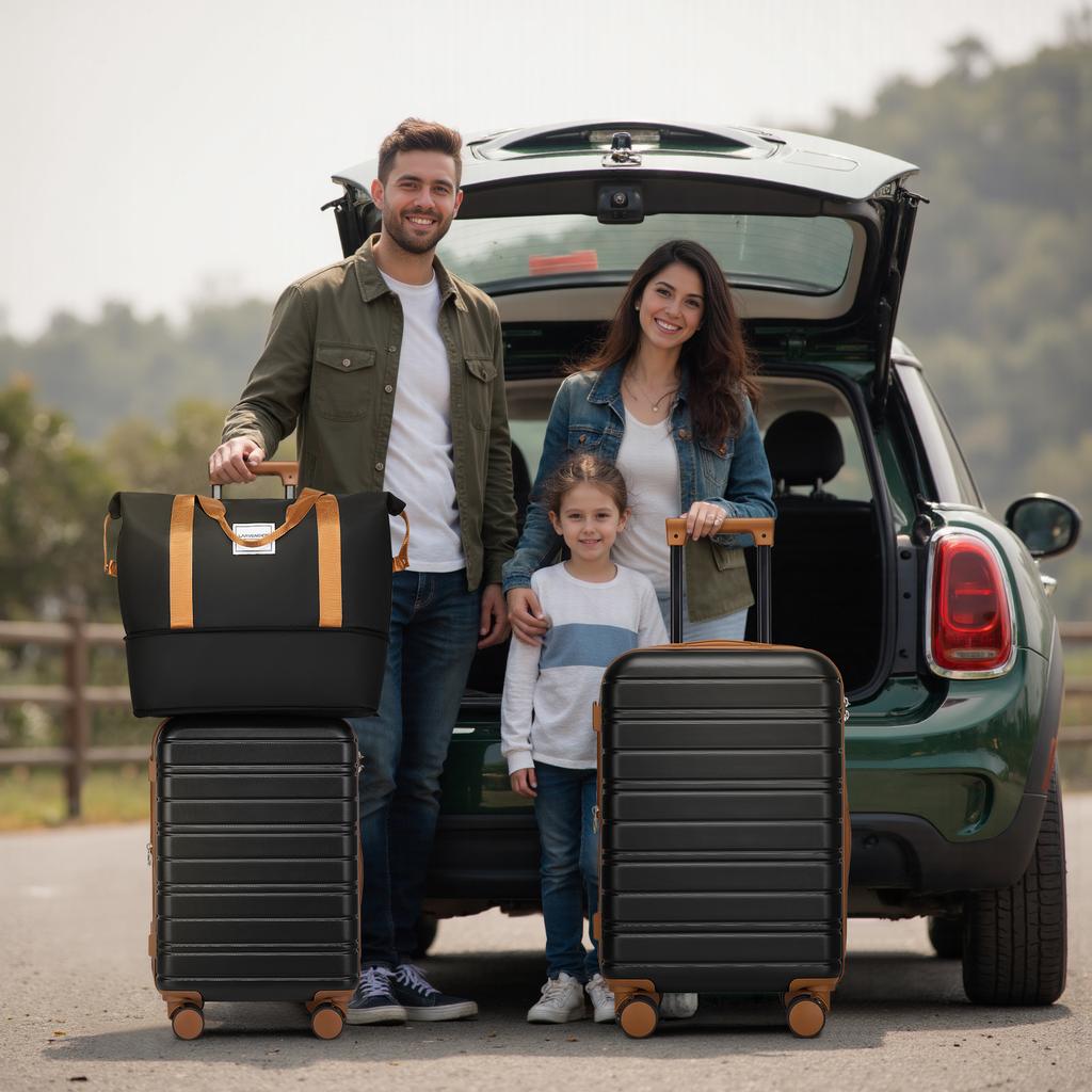 Set di valigie rigide alla moda - Disponibili in più colori con set di necessaire da viaggio e ombrello per viaggi e affari