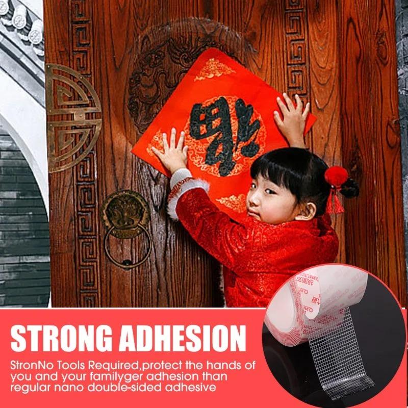 Double-sided Strong Nano Tape Non-slip Transparent Mesh Tapes Waterproof Sticky Strip Heavy-duty Office Home Decoration Tapes