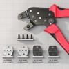 Crimping Tool Kit with Bag Cable Ratchet Crimping Pliers with 4 Interchangeable Dies, Adjustable Crimping Range,