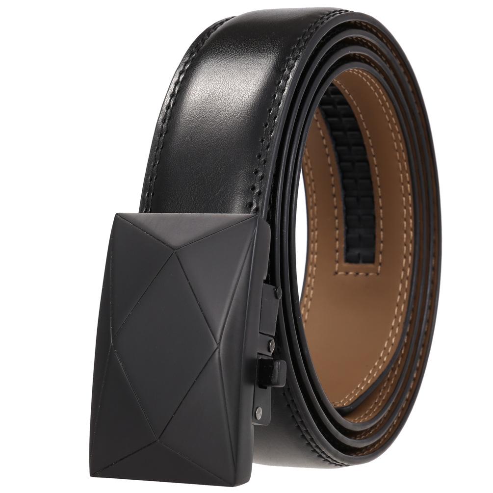 1Pcs Prismatic Men'S Belt Korean Version Tide Automatic Buckle Men'S Cowhide Belt Fashion Belt Ly36-1339-1