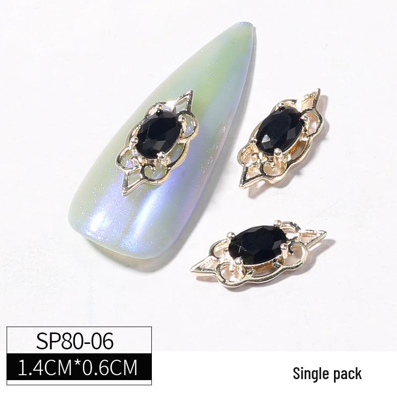 

Japanese Luxury Nail Art: Real Gold Electroplated Zircon Stickers with Black Diamond Finish