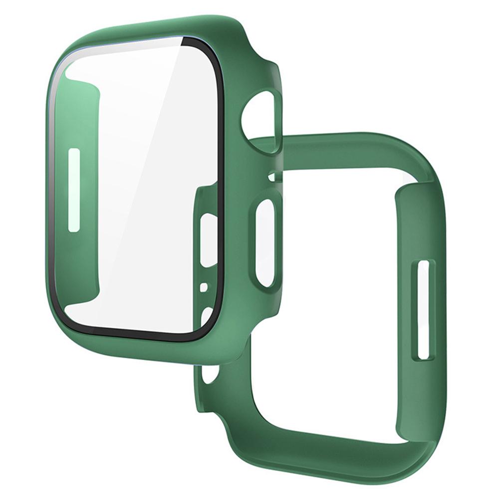 

Стекло+Чехол для Apple Watch Series 7/8/9 41мм 45мм Защитное стекло для экрана 44мм40мм Бампер для iWatch Ultra/Ultra2 49мм Защитный чехол 40mm светло-зеленый