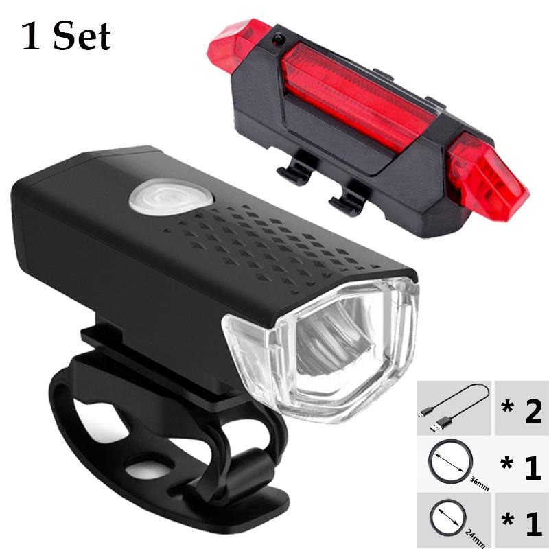Cycling Light Set Bicycle Lantern USB LED Rechargeable MTB Light Front /Back Lights Headlight Flashlight Bike Accessorries 7