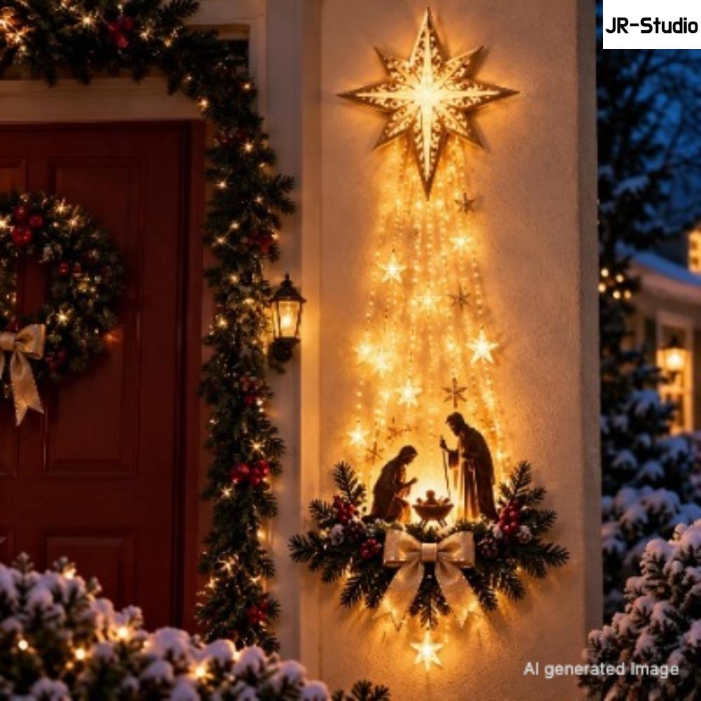Light Up Angel Wall Lamp, Luminous Wing Resin Wall Decor, Christmas Star Scene Ornament, Festive Atmosphere Home Decoration Gift