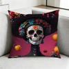 Dead MexicanN CCatrina Skull Square DoubleSided printed Pillow Case Bedroom Bedside Pillow Sofa Cushion Cover Gift