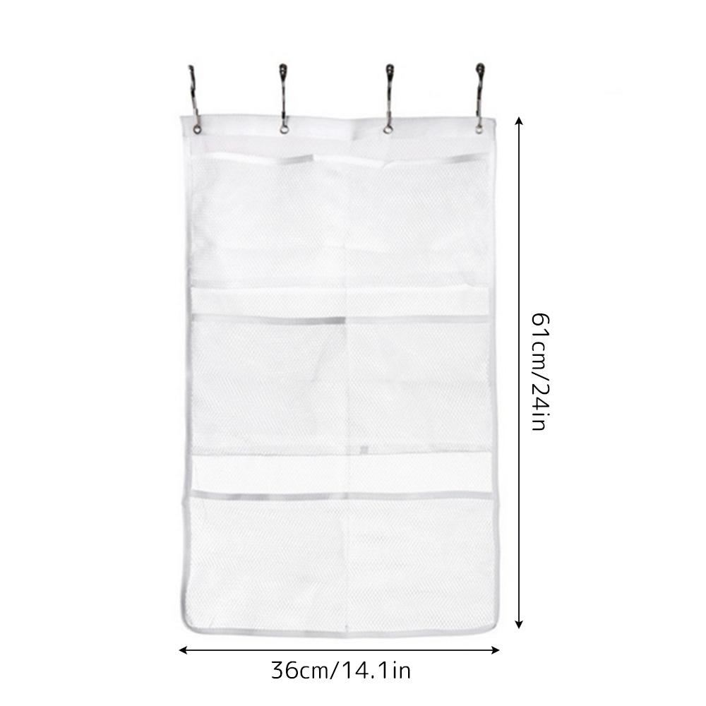 

Shower Organizer with Quick Drying Mesh Shower Shower Caddy Hanging Bathroom Curtains Organizer 6 Pockets to Hold Shampoo, Soap 1pc