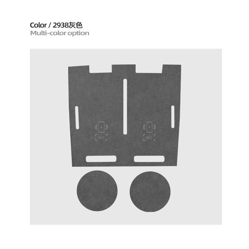 For ZEEKR 001 2026 001Max 001 Ultra, Italian Suede Non-slip Water Cup Center Console Wireless Charging Pad Groove Mat Accessory
