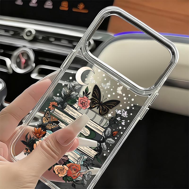 Tropical Leaf Floral Case For iPhone 18 Pro Max Plating Lens Clear Soft Cover For iPhone 17 16 15 14 13 Pro Max 17E 16E