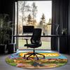 JoNaLu Printed Round Rug Carpet Chair Rug Area Rug Entryway Doormats,for Office Chair Living Room Bedroom Kitchen Room.