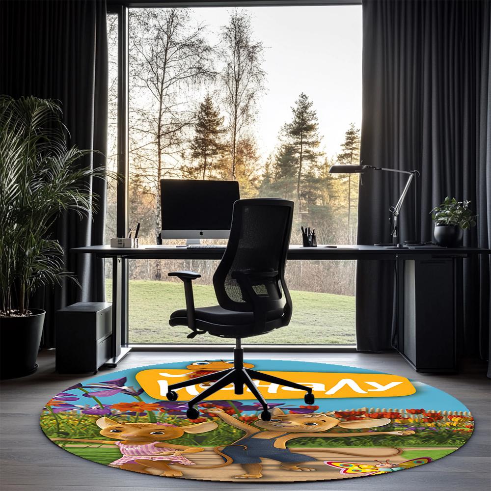 JoNaLu Printed Round Rug Carpet Chair Rug Area Rug Entryway Doormats,for Office Chair Living Room Bedroom Kitchen Room.