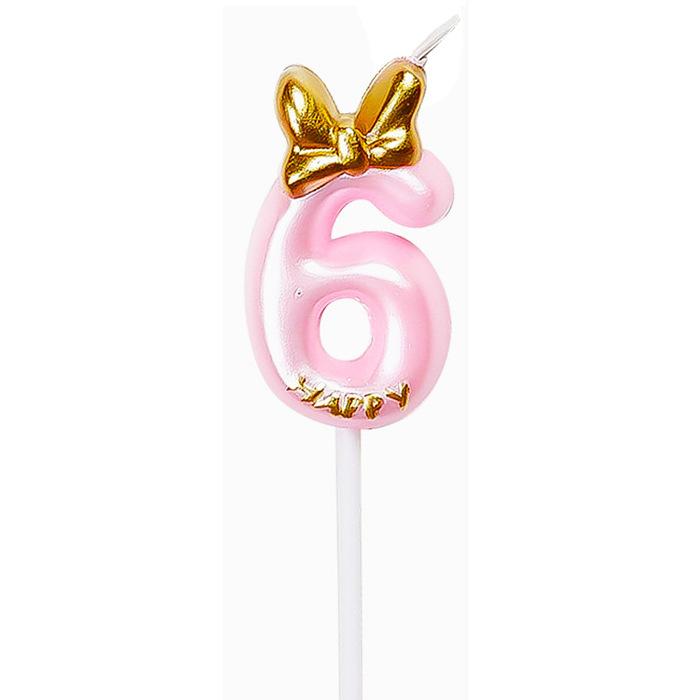 Birthday Number Candle Set with Decorative Bow Cake Toppers for Kids Baking Party Accessories for Celebration Decoration